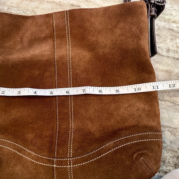 Vintage Y2K Coach Suede Crossbody / Messenger / Chocolate Brown - Picture 10 of 10